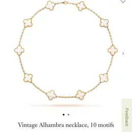 Van Cleef & Arpels Vintage Alhambra necklace, 10 motifs, 18K gold, Mother-of-pearl, 42cm