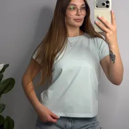 Базовая футболка из 100% хлопка, мятный цвет