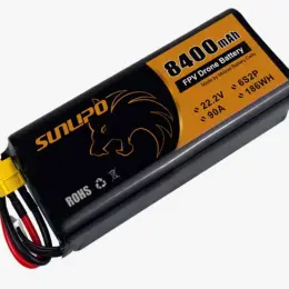 Аккумулятор SUNPO 6S2P 8400mAh 90A для FPV дронов