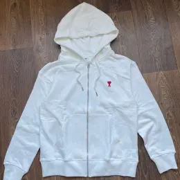 Zipper Hoodie Ami Paris L White