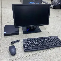 Мини ПК HP + Монитор Dell Core i3-6100u, 4GB RAM, 120GB SSD