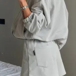 Костюм жіночий oversize бомбер та шорти з турецької петлі