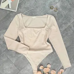 Боді H&M бавовняний блідо-рожевий квадратне декольте EUR L / 50