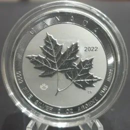 Канада 2 унції Подвійний кленовий листок срібна монета 2022