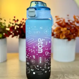 Бутылка для воды Atom 800 мл с трубочкой
