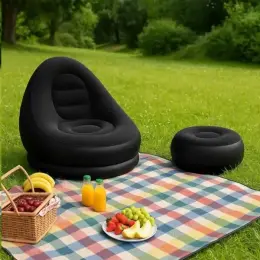 Надувне крісло з пуфиком 2в1 Air Sofa (116х98х83см, до 100кг) + Насос