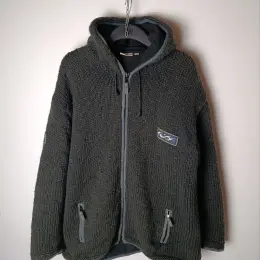 Pachamama 100% wool handknit zip hoodie L/XL