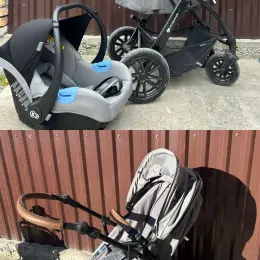 Коляска 3 в 1 Kinderkraft з автокріслом, люлькою та прогулянковим блоком