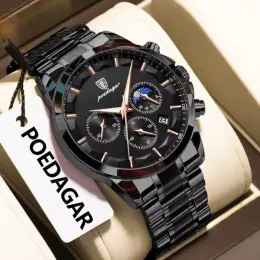 Чоловічий годинник Poedagar West Black Quartz