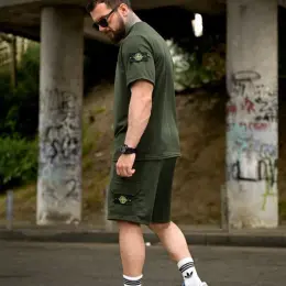Чоловічий літній комплект Stone Island (футболка та шорти)
