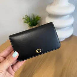 COACH Оригінал Чорний Гаманець з натуральної шкіри