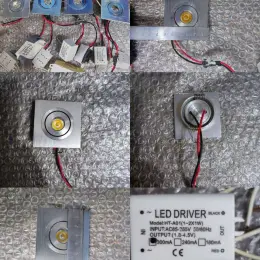 Точкові світильники Brille LED-107/1W Warm White, квадратні, 1 Вт, тепле світло, 8 шт.
