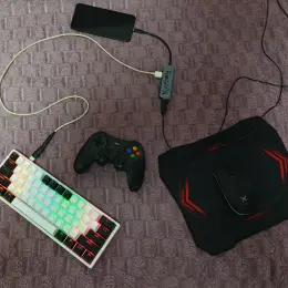 Комплект для игр: клавиатура, геймпад, мышь, коврик, переходник