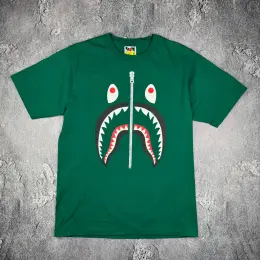 Bape T-Shirt Green Shark Face Print