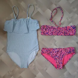Купальники для девочки H&M (полосатый) и розовый (9-10 лет, рост 134-140 см)