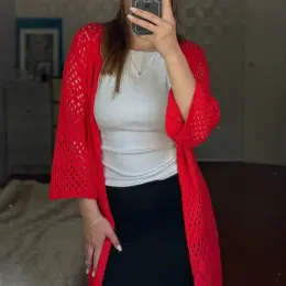 Вязаный ажурный кардиган An'ge