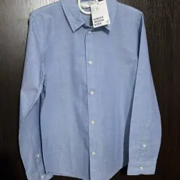 Дитяча сорочка H&M блакитна, розмір 128 (7-8 років), 100% бавовна
