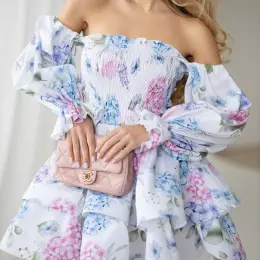 Сукня "Мод. 1001" з принтом квітів, розмір one size, 100% бавовна