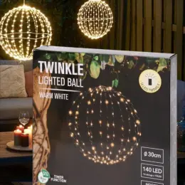 Підвісна світлодіодна куля Lidl Twinkle Lighted Ball Ø 30 см, 140 LED з таймером