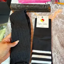 Гетри Super Socks чорні з білими смужками універсальні