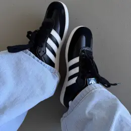ADIDAS SAMBA BLACK / WHITE SOLE шкіра В'єтнам розміри 36-41