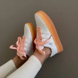 Adidas Samba Platform White / Peach premium шкіра