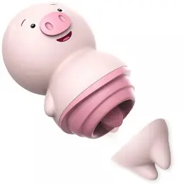 Кліторальний вібратор Licking pig, силіконовий, 6 режимів вібрації, USB зарядка, 81*46 мм