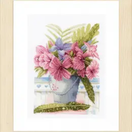 Набір для вишивки хрестом LanArte Flowers in a bucket "Букет квітів у відерці"
