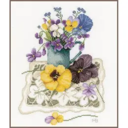 Набір для вишивки хрестом LanArte Violets "Фіалки" 24*31 см