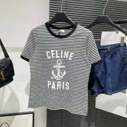 Футболка CELINE Paris в полоску, унисекс, 100% хлопок