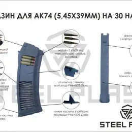 Магазин для АК-74 "Steelplast" на 30 набоїв