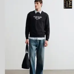 Чоловічий світшот Calvin Klein Jeans чорний з принтом
