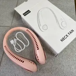 Портативный вентилятор для шеи Timiyou Neck Fan, 3 скорости, розовый/белый