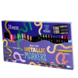 Набір металізованих маркерів Metallic Markers 24 шт. у чохлі
