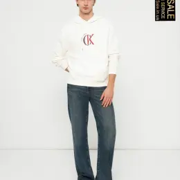 Чоловіче худі Calvin Klein Jeans білого/сіро-бежевого кольору