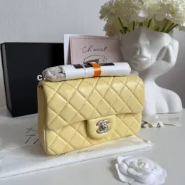 Chanel Classic сумка жовта/срібляста