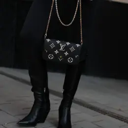 Louis Vuitton Félicie Pochette Bag Black/Beige