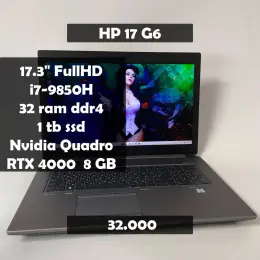 HP Zbook 17 G6 Intel Core i7-9850H, 32GB RAM, 1TB SSD, Nvidia Quadro RTX 4000