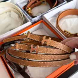 Ремінь Hermès Pop H Belt 1.5 см натуральна шкіра золото/срібло