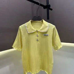 Поло американка MIU MIU лимонное one size