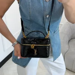 Сумка YSL Saint Laurent шкіряна чорна/бордова 19*11*7 см