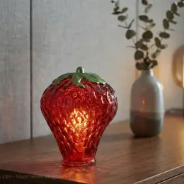 Декоративный стеклянный светильник "Strawberry" в виде клубники