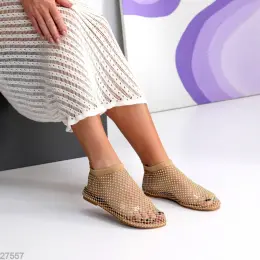 Балетки сітка в стразах арт 27557 беж