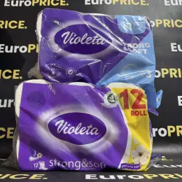 Туалетний папір Violetta Strong & Soft, 12 рулонів, 3-шаровий