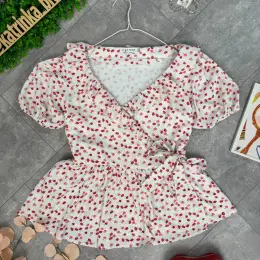 Біла блуза під запах в принт від In The Style UK 16 / НАШ 50
