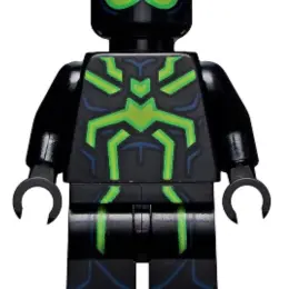 LEGO Минифигурка Человек-паук в черном костюме с зелеными элементами