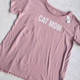Футболка PJ Place Cat Mom оверсайз рожева