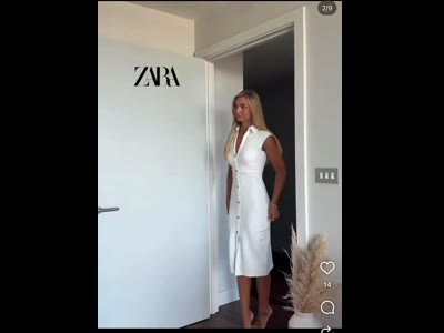 Zara Платье женское белое размер M