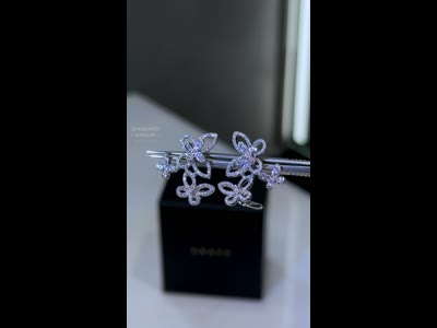 GRAFF Triple Butterfly Silhouette Diamond Earrings 0.85ct 18K Gold