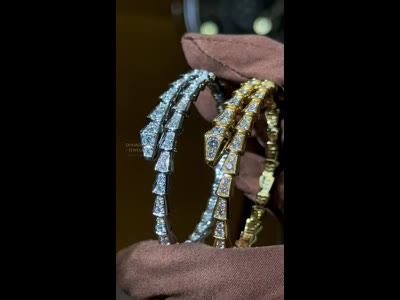 BVLGARI SERPENTI VIPER BRACELET 18K White/Yellow/Rose Gold Diamonds 2.83ct